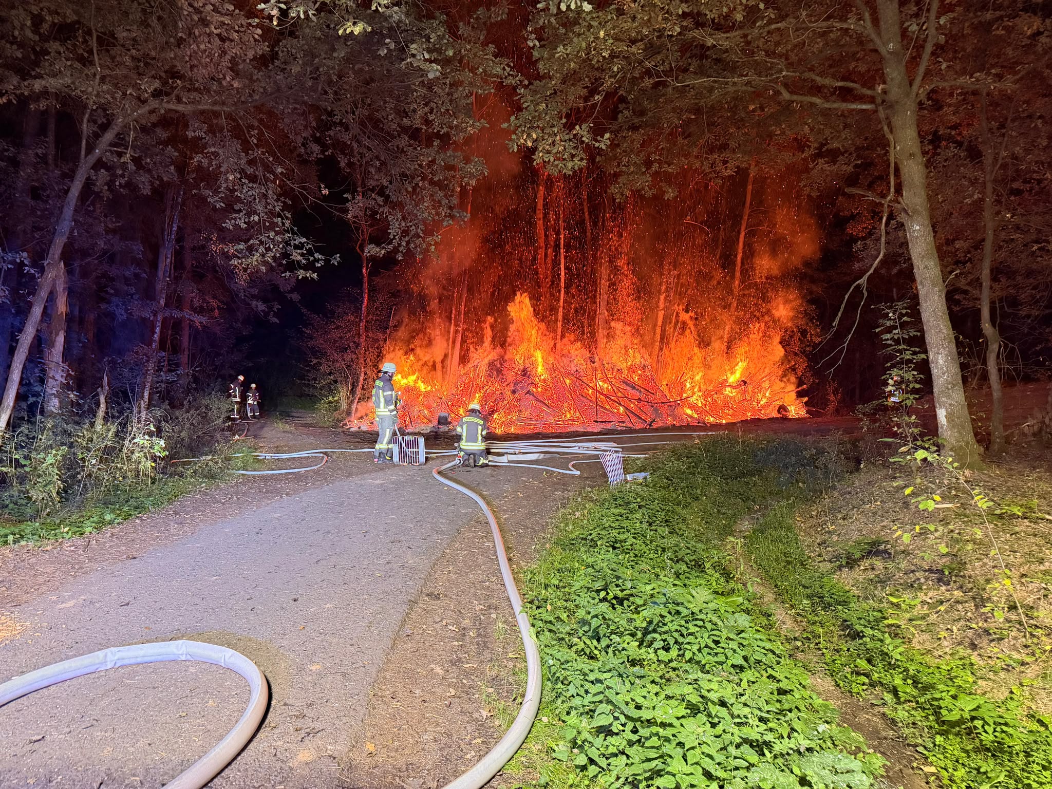 Brand eines Holzstoßes im Wald zwischen Neunkirchen und Wiesendorf – Bild 5