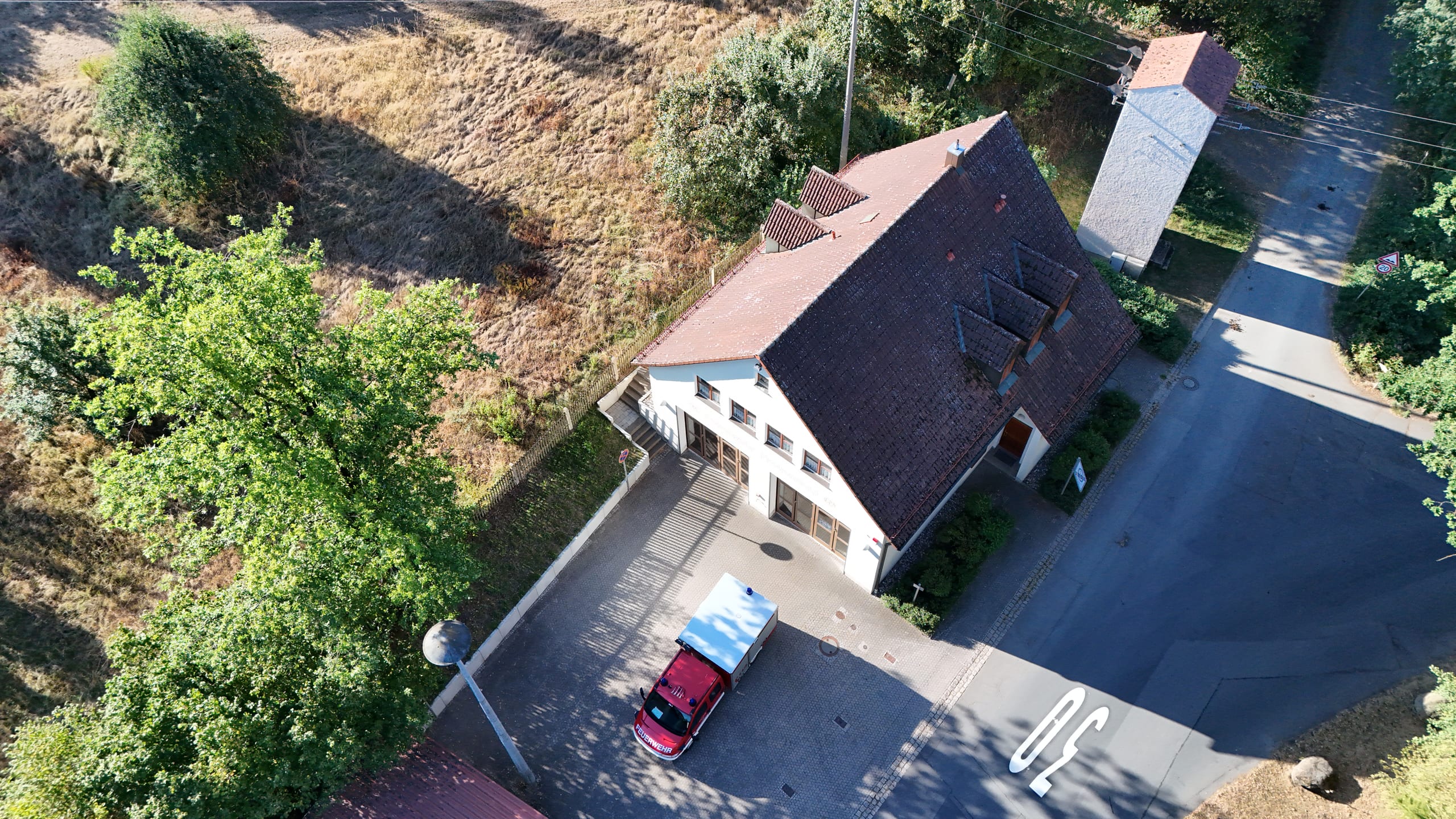 Luftaufnahme des Gerätehauses